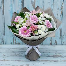 Букет цветов из:  Герберы, Альстромерии и Хризантемы #REPLACE_PRED# Новая Мельница