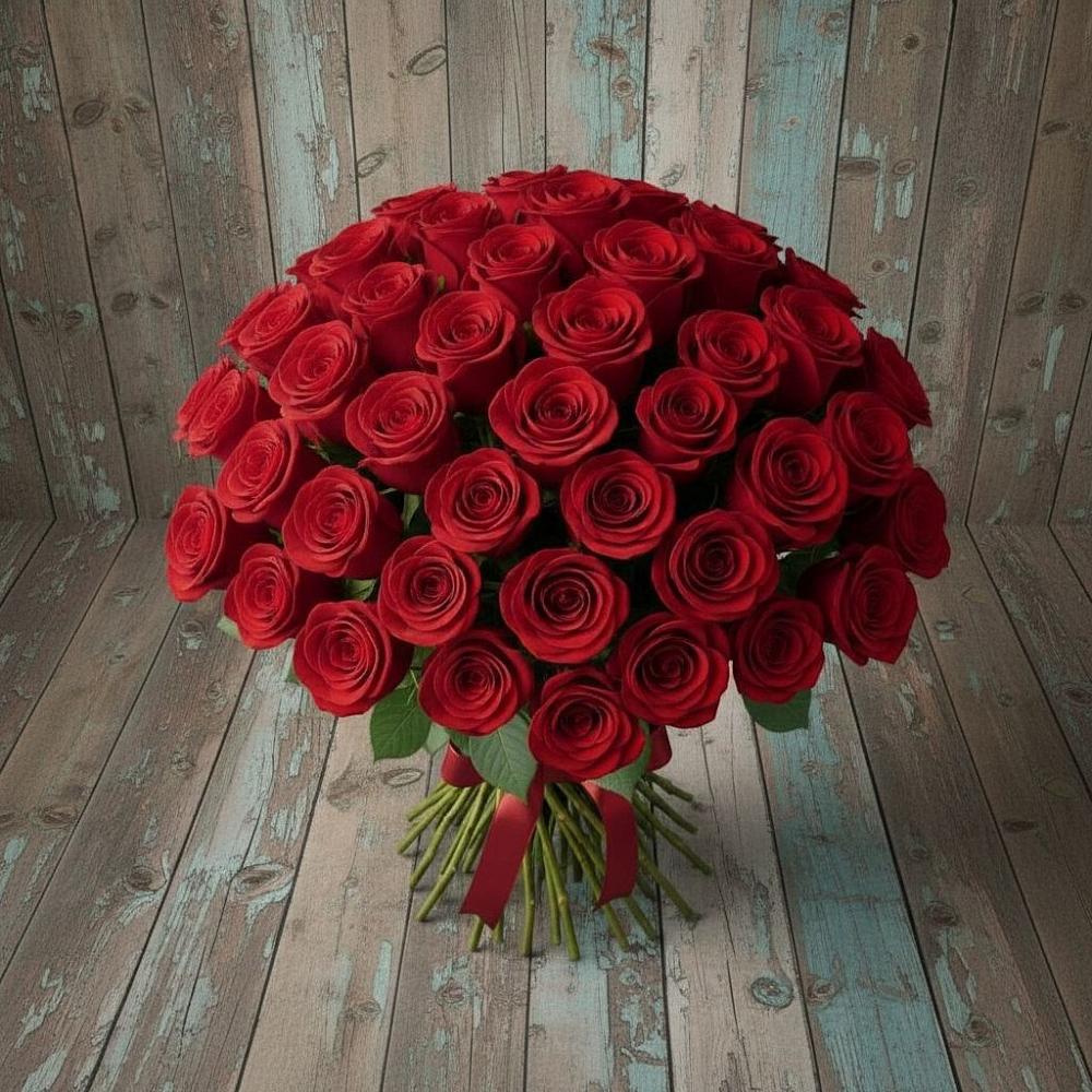Букет 55 Красных роз Фридом в Новая Мельница