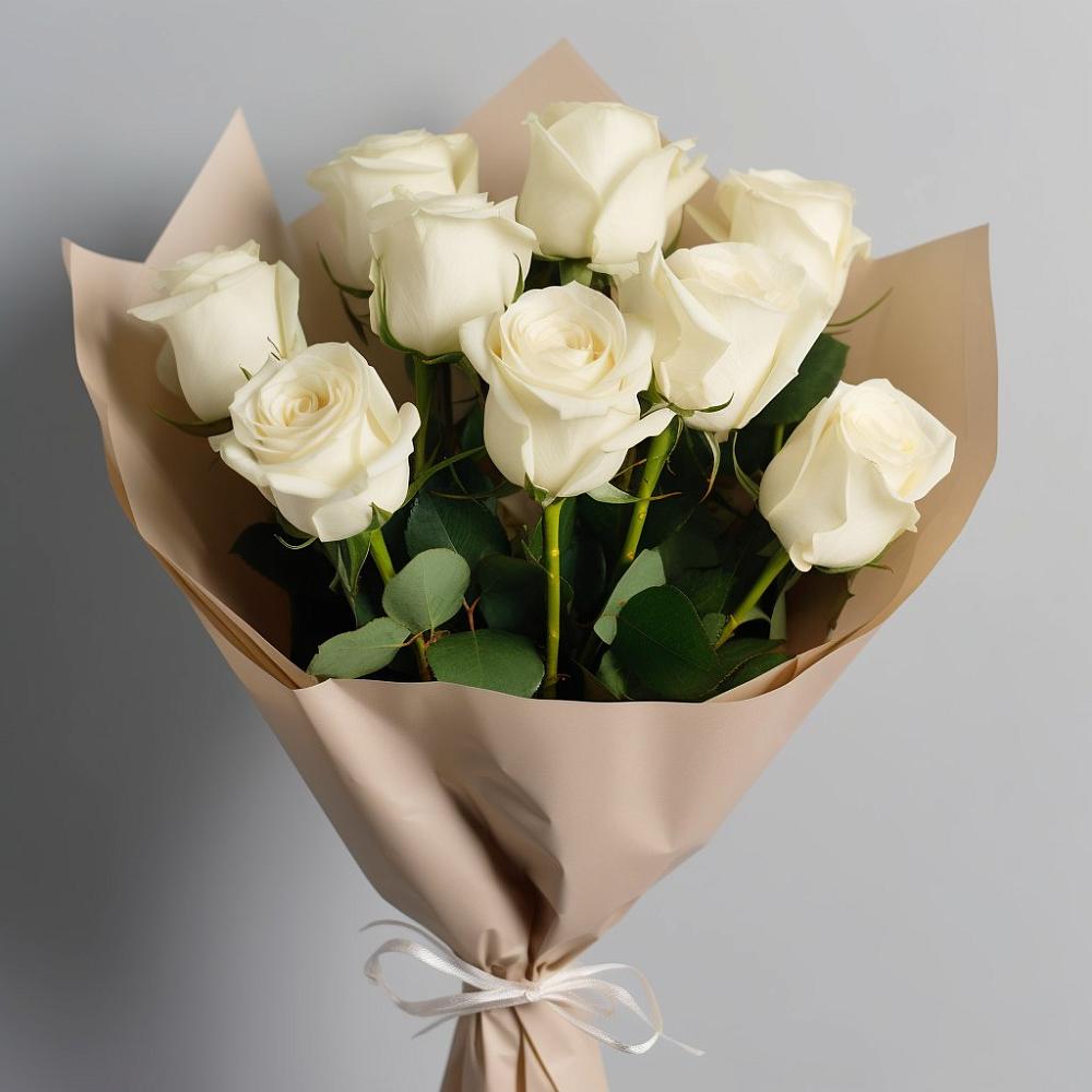 Букет 9 Белых роз Эдлесс Лав в Новая Мельница