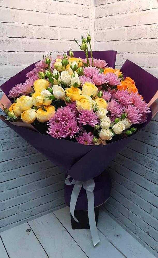 Букет цветов из: Хризантемы и Розы в Новая Мельница