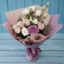 Букет цветов из:  Розы и Лизиантусы #REPLACE_PRED# Новая Мельница