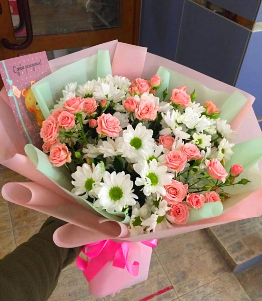 Букет цветов из: Розы и Хризантемы в Новая Мельница