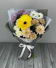 Букет цветов из:  Розы, Герберы и Хризантемы в Новая Мельница
